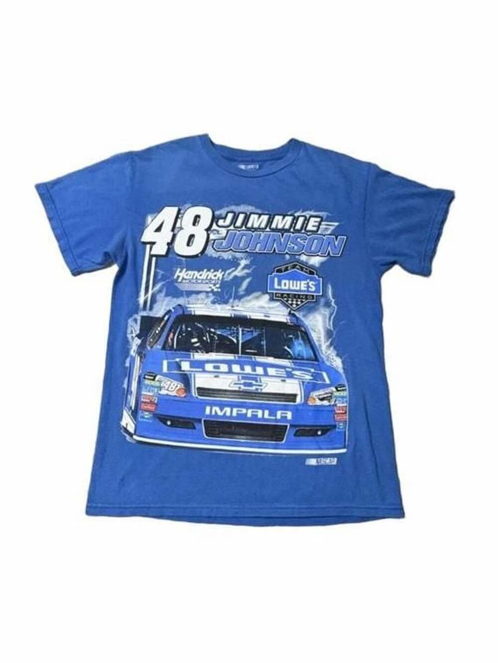 NASCAR Jimmie Johnson 48 Lowe's Racing T-Shirt Size M Blue Graphic Tee